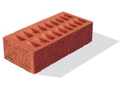 Кирпич лицевой одинарный, с рельефной поверхностью &quot;Кленовый лист&quot;